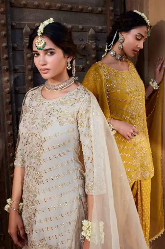 Yellow Gota Short Kurta Tulip
