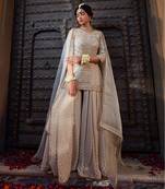 Ivory Gota Short Kurta Sharara