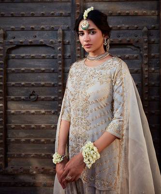 Ivory Gota Short Kurta Sharara 3
