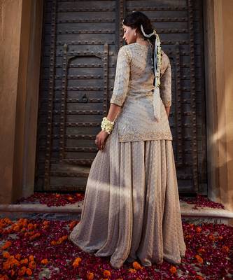 Ivory Gota Short Kurta Sharara 5
