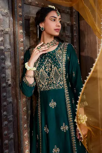 Teal Metal A-Line Suit Set