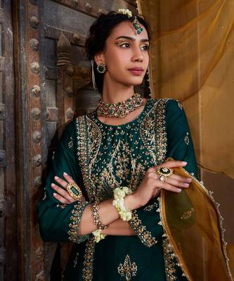 Teal Metal A-Line Suit Set 3