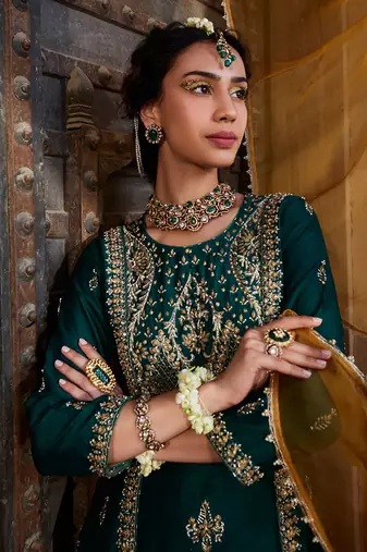 Teal Metal A-Line Suit Set