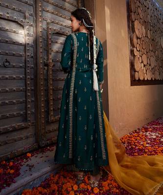 Teal Metal A-Line Suit Set 4