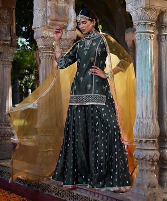 Teal Banarsi  Sharara 1