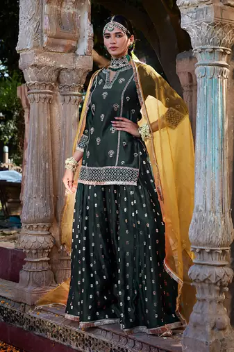 Teal Banarsi  Sharara