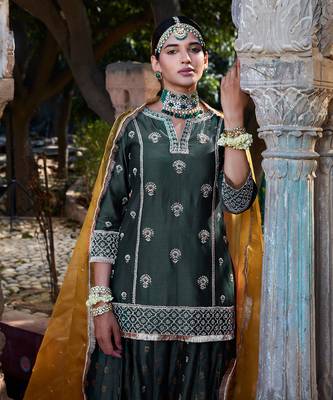 Teal Banarsi  Sharara 3
