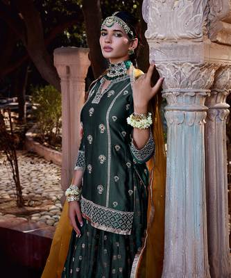 Teal Banarsi  Sharara 4