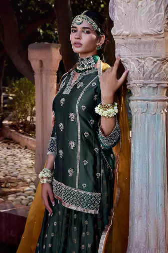 Teal Banarsi  Sharara