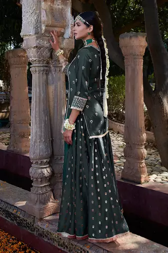 Teal Banarsi  Sharara
