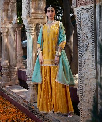 Yellow Banarsi  Sharara 2