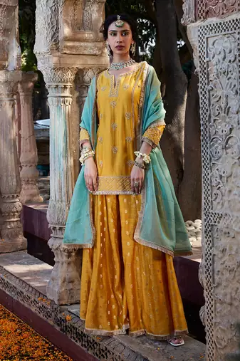 Yellow Banarsi  Sharara