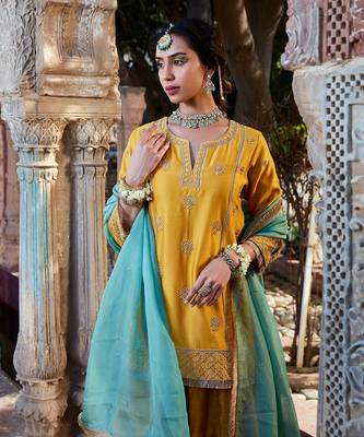 Yellow Banarsi  Sharara 3
