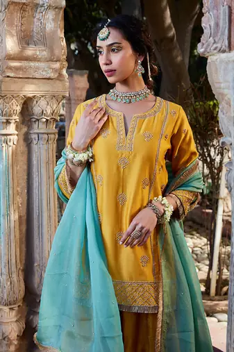 Yellow Banarsi  Sharara