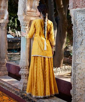 Yellow Banarsi  Sharara 4