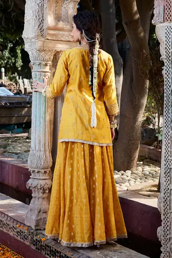 Yellow Banarsi  Sharara