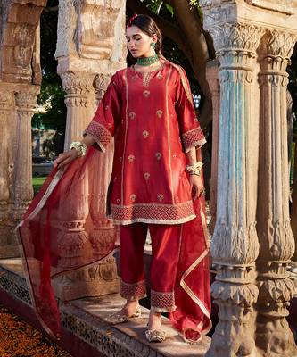 Marooon  Short Kurta Set 1