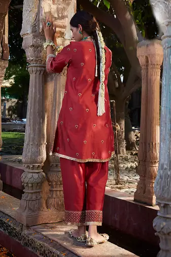Marooon  Short Kurta Set