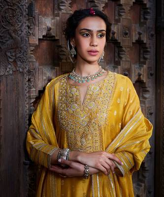 Yellow Anmol Gota Kurta Set 3