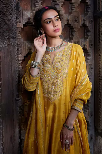 Yellow Anmol Gota Kurta Set