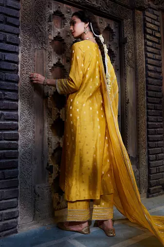 Yellow Anmol Gota Kurta Set