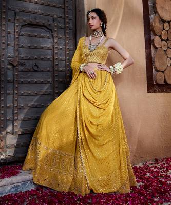 Yellow Chikankari Lehenga 1