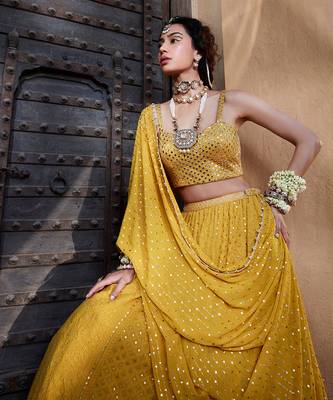 Yellow Chikankari Lehenga 3