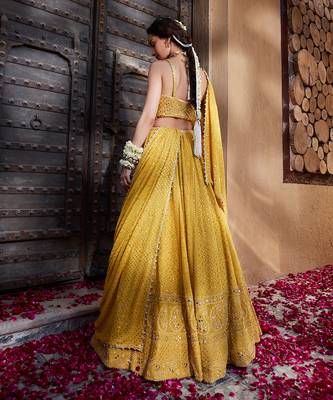 Yellow Chikankari Lehenga 6