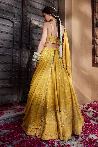 Yellow Chikankari Lehenga