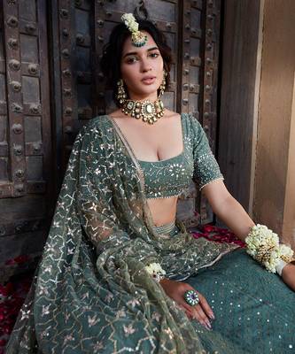Sage Green Chikankari Lehenga 3