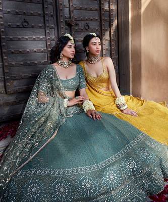 Sage Green Chikankari Lehenga 7