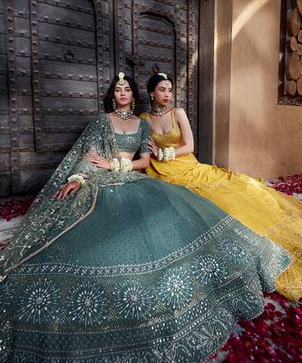 Sage Green Chikankari Lehenga 8