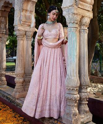 Pink Chikankari Lehenga 2