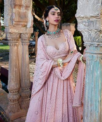 Pink Chikankari Lehenga 3