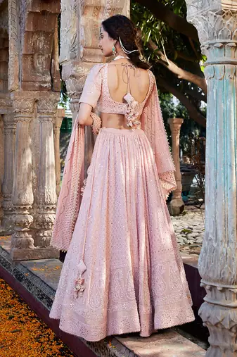 Pink Chikankari Lehenga