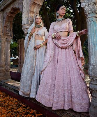 Pink Chikankari Lehenga 6