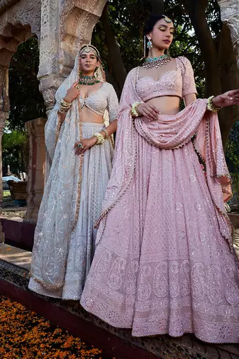 Pink Chikankari Lehenga