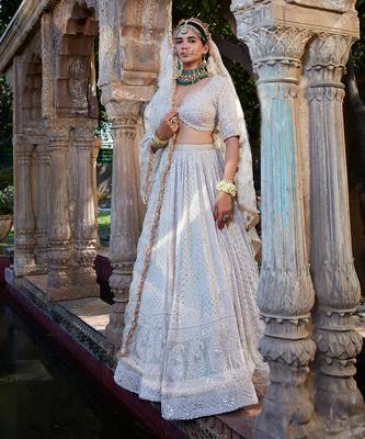 Ivory Chikankari Lehenga 1