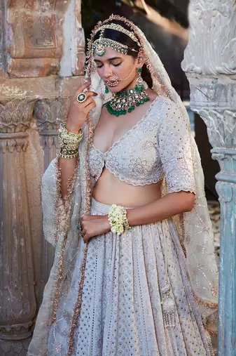 Ivory Chikankari Lehenga