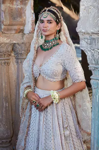 Ivory Chikankari Lehenga