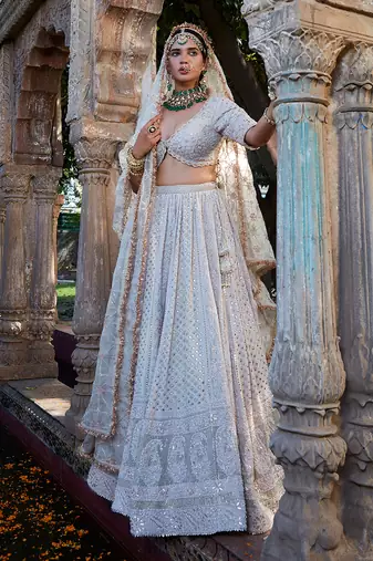Ivory Chikankari Lehenga