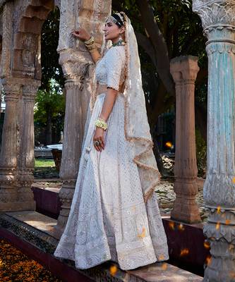 Ivory Chikankari Lehenga 5