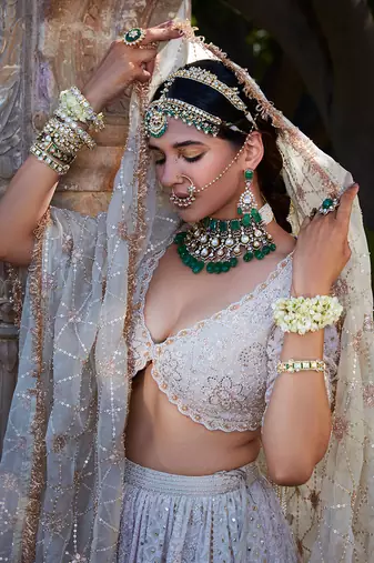 Ivory Chikankari Lehenga
