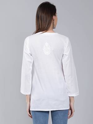White embroidered cotton chikankari-kurtis 5