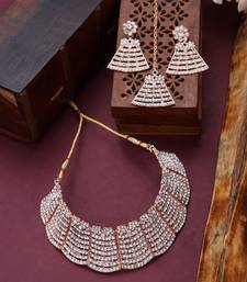 Styylo Fashion Women Rose Gold Plated Rose Gold Toned AD Studded Bridal Jewellery Set