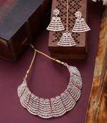 Styylo Fashion Women Rose Gold Plated Rose Gold Toned AD Studded Bridal Jewellery Set