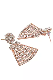 Styylo Fashion Women Rose Gold Plated Rose Gold Toned AD Studded Bridal Jewellery Set
