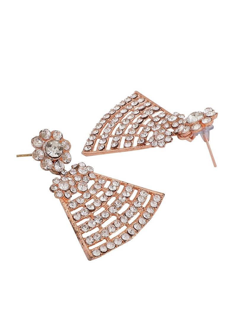 Styylo Fashion Women Rose Gold Plated Rose Gold Toned AD Studded Bridal Jewellery Set