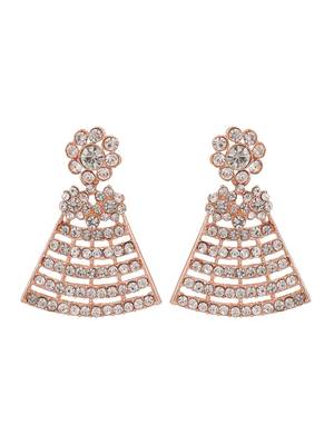 Styylo Fashion Women Rose Gold Plated Rose Gold Toned AD Studded Bridal Jewellery Set 4