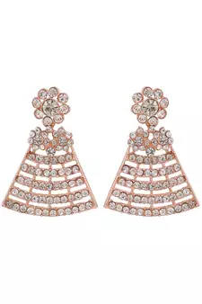 Styylo Fashion Women Rose Gold Plated Rose Gold Toned AD Studded Bridal Jewellery Set